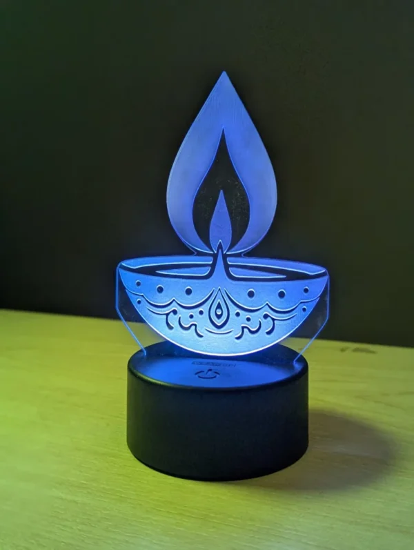 GearUP Acrylic Multicolor Night Lamp (DIYA) – Black