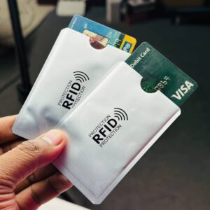 Anti Rfid Card Holder NFC Blocking Reader Case Protection Aluminium – 1pc – Silver